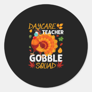 Daycare Teacher Gobble Squad Türkei Gesichtsmaske Runder Aufkleber