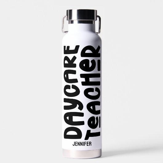 Daycare Teacher Minimalist Typography Trinkflasche (Vorne)