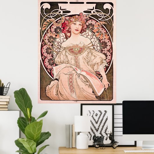 Daydream by Alphonse Mucha Poster (Heimbüro)
