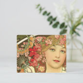 Daydream by Alphonse Mucha Postkarte (Stehend Vorderseite)