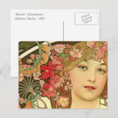 Daydream by Alphonse Mucha Postkarte (Vorne/Hinten)