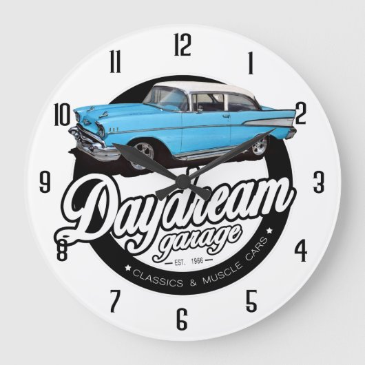 Daydream Garage Große Wanduhr (Vorderseite)