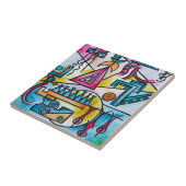 Daydream-Hand bemalt Bauhaus Moderne Geometrische  Fliese (Seite)