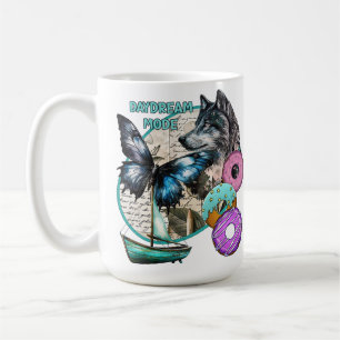Daydream Mode - Wolf Butterfly Donuts Boot Kaffeetasse