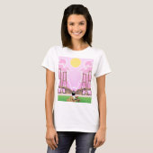 Daydream Serenity Landschaftlich Bridge & Sunshine T-Shirt (Vorne ganz)