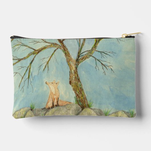 Daydreaming Fox Zipper Pouch Zubehörtasche (Rückseite)