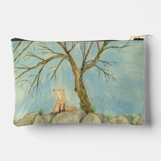 Daydreaming Fox Zipper Pouch Zubehörtasche (Rückseite)