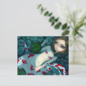 "Daydreaming Koi Mermaid" Postkarte (Stehend Vorderseite)