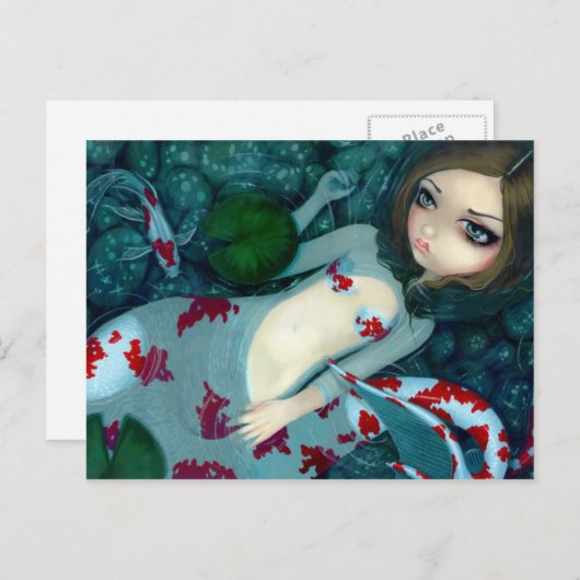 "Daydreaming Koi Mermaid" Postkarte (Vorne/Hinten)