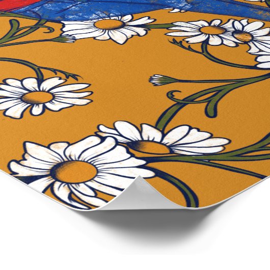 Daydreaming Spring Hexy Daisy Art Poster (Ecke)