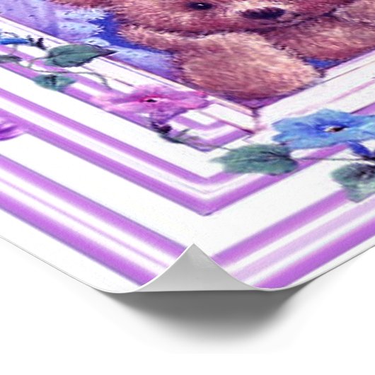 Daydreaming Teddy Bear Poster (Ecke)