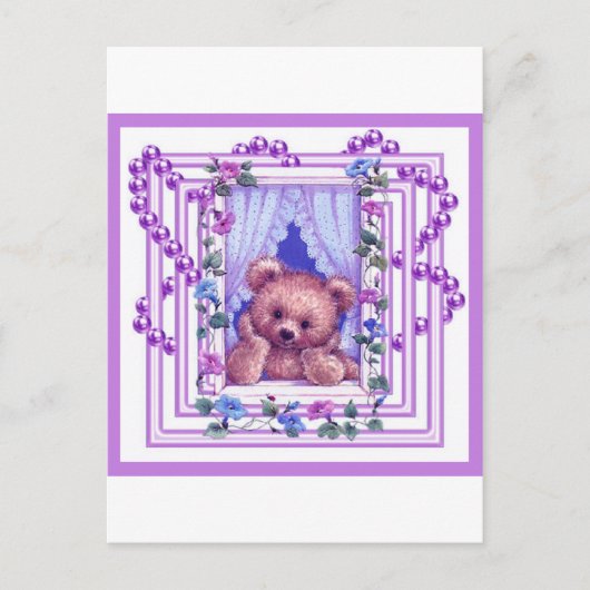 Daydreaming Teddy Bear Postkarte (Vorderseite)