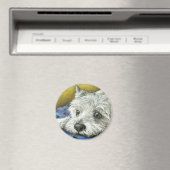 Daydreaming Westie Magnet (In Situ (Geschirrspüler))