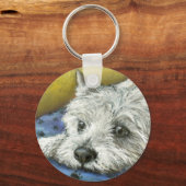 Daydreaming Westie Schlüsselanhänger (Vorderseite)