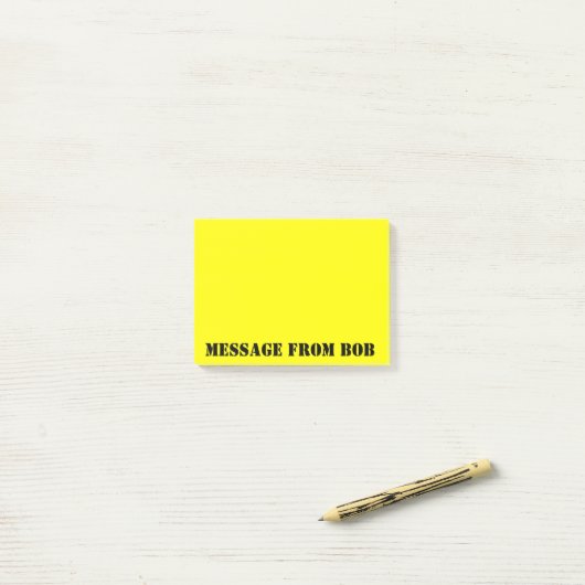 Dayglow Yellow Notes des Bobs Post-it Klebezettel (Auf Schreibtisch)