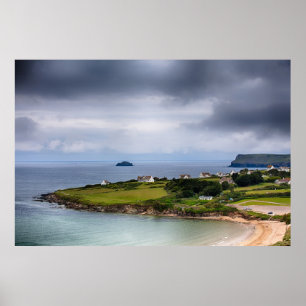 Daymer Bay Beach Landschaft in Cornwall UK Poster