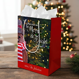 Days Be Merbright Rustic Snowman Individuelle Name Mittlere Geschenktüte