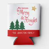 Days Be Merry Bright Script Bold Trees Gold Star Dosenkühler (Vorderseite)