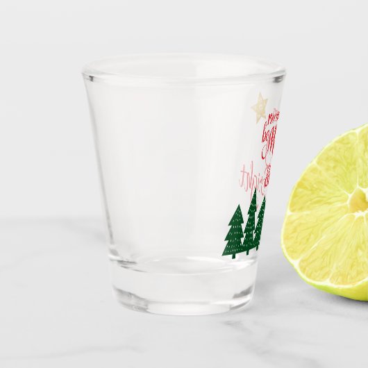 Days Be Merry Script Green Trees Gold Star Schnapsglas (Links)