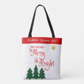 Days Be Merry Trees Gold Star Individuelle Name Tasche (Rückseite)