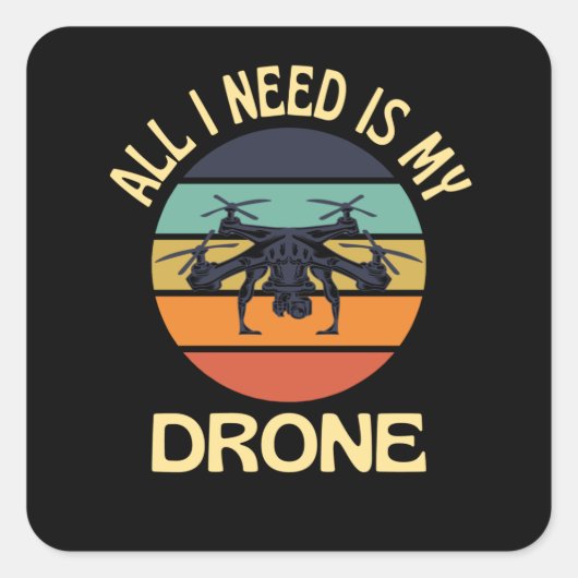 Days Happy Days Quadcopter Pilot Quadratischer Aufkleber (Vorderseite)