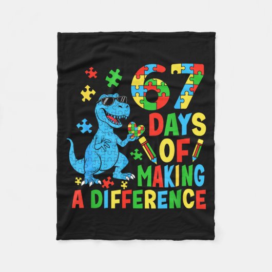 Days Of Making A Difference Dinosaur Autism Teache Fleecedecke (Vorderseite)