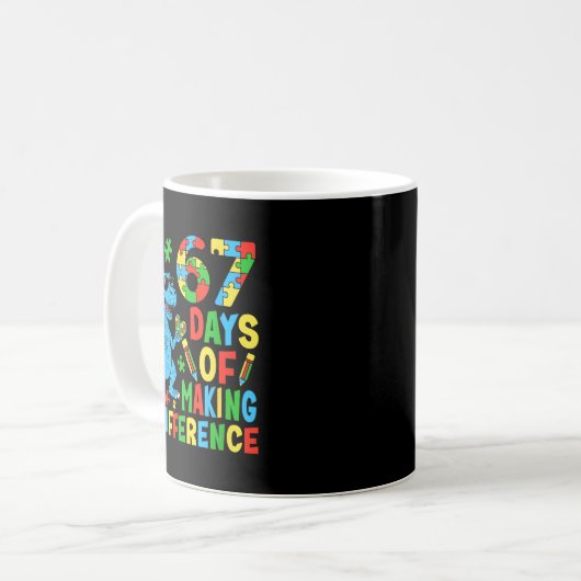 Days Of Making A Difference Dinosaur Autism Teache Kaffeetasse (Vorderseite Links)