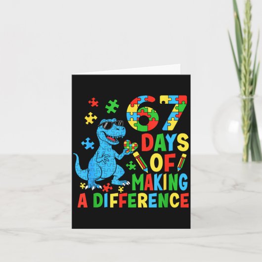 Days Of Making A Difference Dinosaur Autism Teache Karte (Vorderseite)