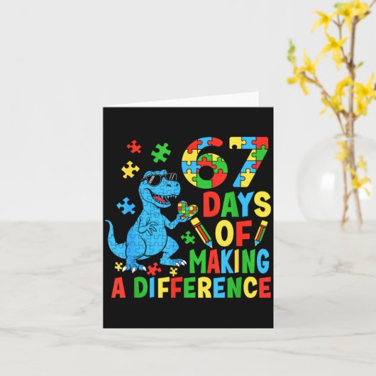 Days Of Making A Difference Dinosaur Autism Teache Karte (Gelbe Blume)