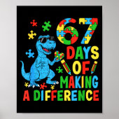 Days Of Making A Difference Dinosaur Autism Teache Poster (Vorne)