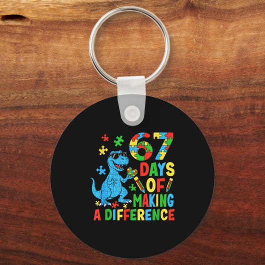 Days Of Making A Difference Dinosaur Autism Teache Schlüsselanhänger (Vorderseite)