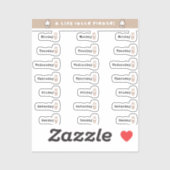 Days of the week sticker sheet (Blatt)