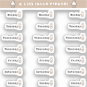 Days of the week sticker sheet (Vorderseite)