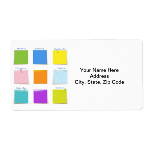 Days of Week Labels (Vorne)