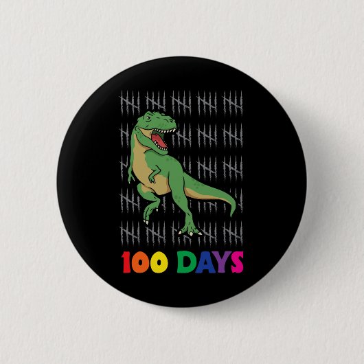 Days School Dinosaur Schultage Ende der Schule Button (Vorderseite)