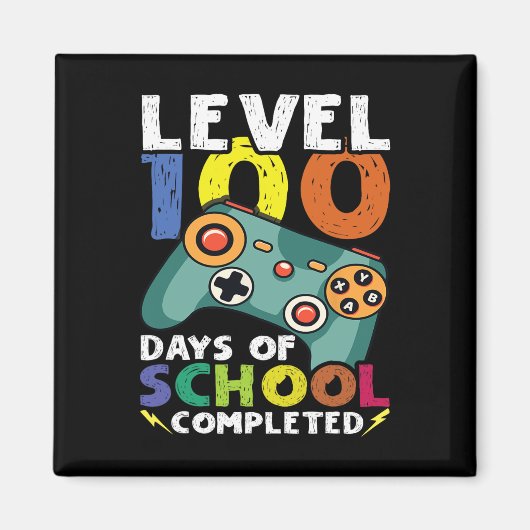 Days School Video Gamer 100th Day Lehrer Student Magnet (Vorne)