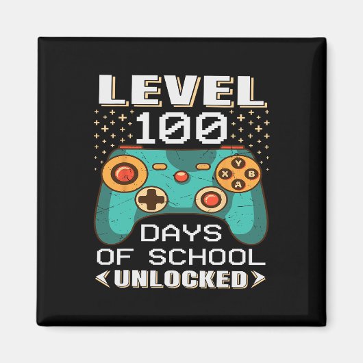 Days School Video Gamer 100th Day Lehrer Student Magnet (Vorne)