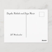 Daysha Nichole & Paige Marie, Postcard Postkarte (Rückseite)