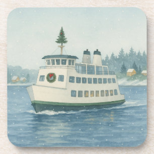 Daytime Ferry Christmas Card Getränkeuntersetzer