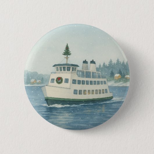 Daytime Ferry Weihnachten Button (Vorderseite)
