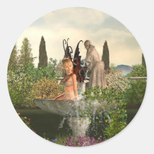 Daytime Garden Fairy Runder Aufkleber