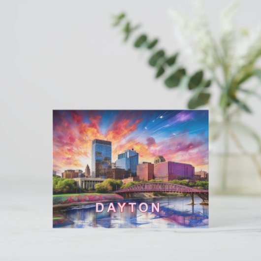 Dayton Abstrakt Art Postkarte (Stehend Vorderseite)