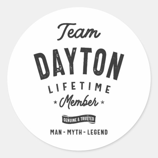 Dayton Lifetime Mitglied Personalisiert Name Dayto Runder Aufkleber (Vorderseite)