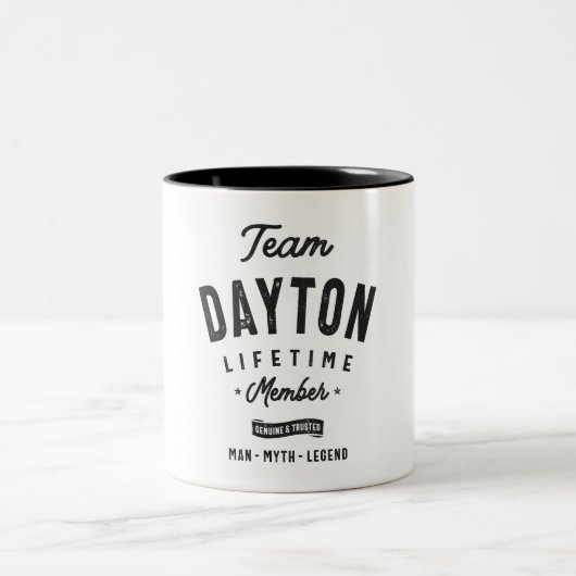 Dayton Lifetime Mitglied Personalisiert Name Dayto Zweifarbige Tasse (Mittel)