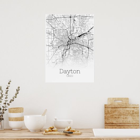 Dayton Map - Ohio - City Map Poster (Küche)