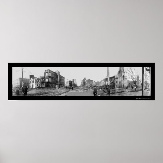 Dayton OH Flood Fire Foto 1913 Poster (Vorne)