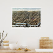 Dayton, OH Panorama Karte - 1870 Poster (Küche)