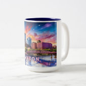 Dayton Ohio Abstrakt Skyline Zweifarbige Tasse (VorderseiteRechts)