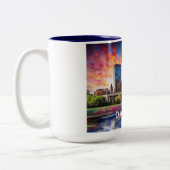 Dayton Ohio Abstrakt Skyline Zweifarbige Tasse (Links)