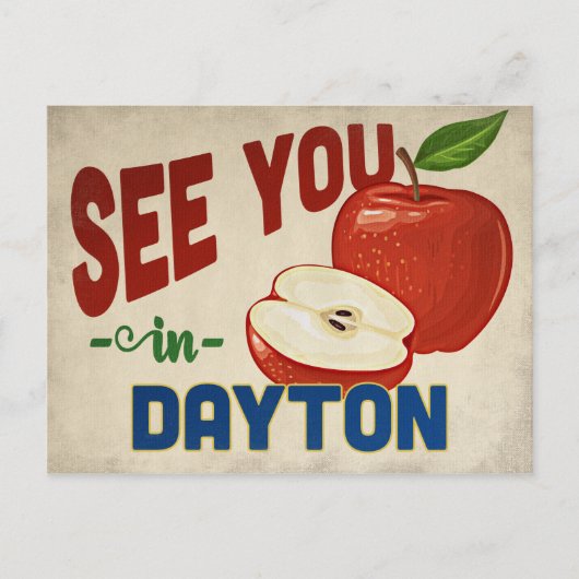 Dayton Ohio Apple - Vintage Travel Postkarte (Vorderseite)